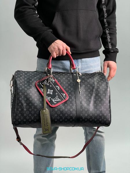 Унісекс сумка Louis Vuitton Keepall Bandouliere Bag Limited Edition Patchwork Monogram Eclipse 50 Premium фото