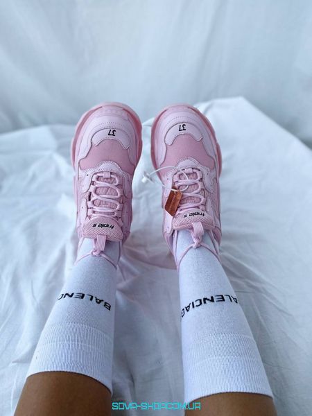 Женские кроссовки Balenciaga Triple S Clear Sole light Full pink фото