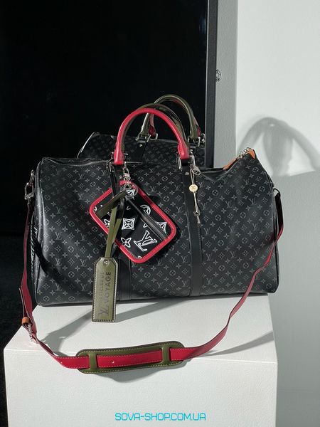 Унісекс сумка Louis Vuitton Keepall Bandouliere Bag Limited Edition Patchwork Monogram Eclipse 50 Premium фото