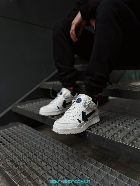 Жіночі та чоловічі кросівки OFF-WHITE Sponge Mid Top Cloud White Black Original Box фото
