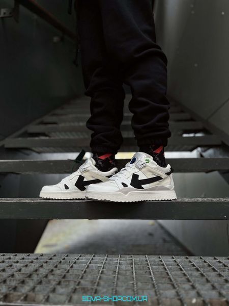 Жіночі та чоловічі кросівки OFF-WHITE Sponge Mid Top Cloud White Black Original Box фото