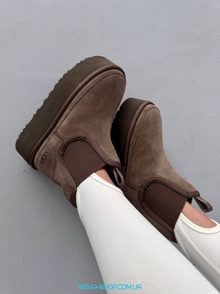 Жіночі зимові ботинки UGG Neumel Chelsea HICKORY Platform PREMIUM фото