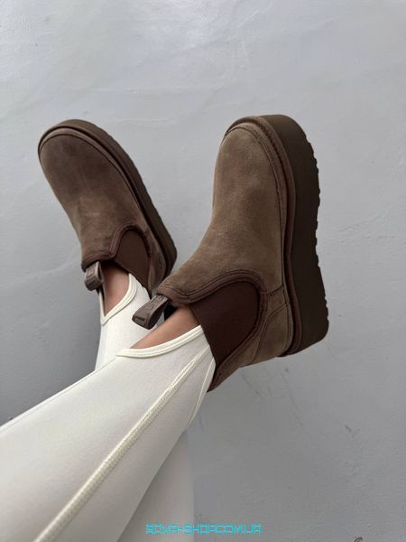 Жіночі зимові ботинки UGG Neumel Chelsea HICKORY Platform PREMIUM фото
