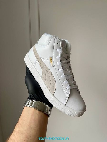 Жіночі зимові кросівки Puma Corduroy Classic Mid White Хутро фото