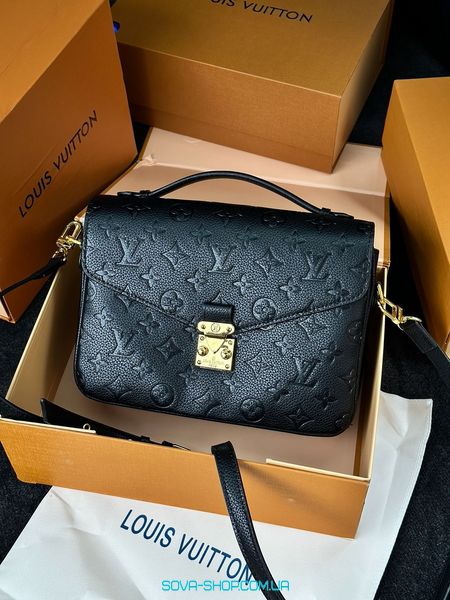 Женская сумка Louis Vuitton Pochette Métis Monogram Black Premium фото