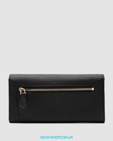 Кошелёк Prada Logo Leather Bi Fold Long Wallet Black Premium фото