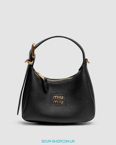 Женская сумка Miu Miu Leather Hobo Bag Black Premium фото