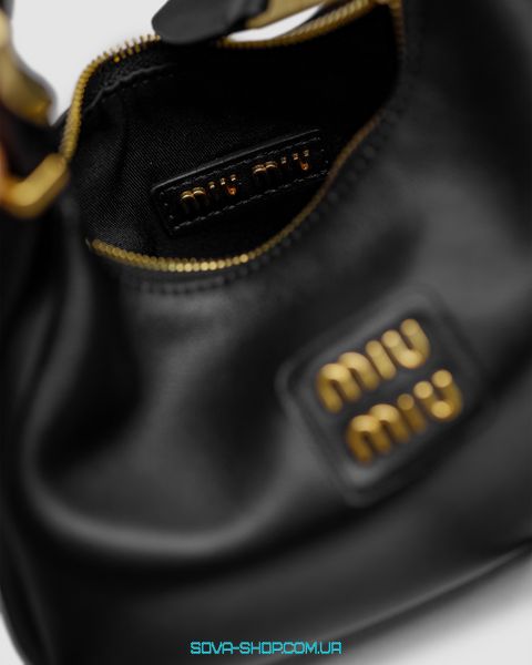 Женская сумка Miu Miu Leather Hobo Bag Black Premium фото