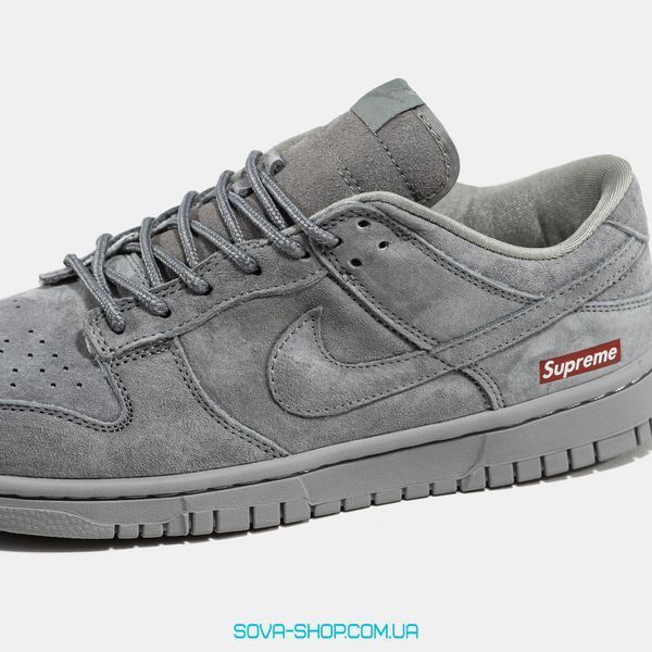Чоловічі кросівки Supreme x Nike SB Dunk Low Suede Grey фото