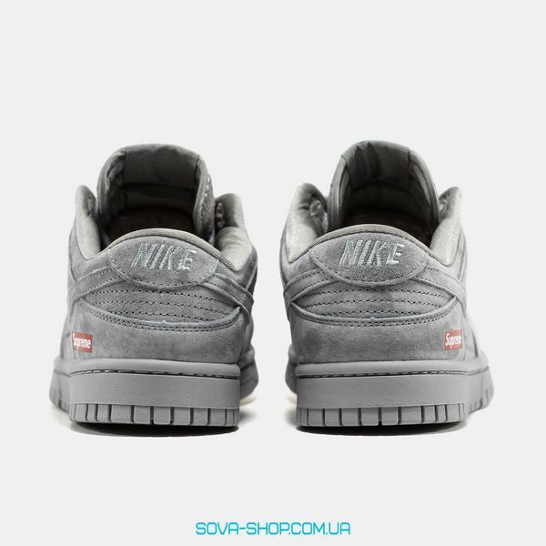 Чоловічі кросівки Supreme x Nike SB Dunk Low Suede Grey фото