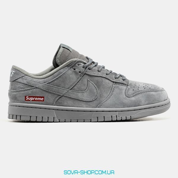 Чоловічі кросівки Supreme x Nike SB Dunk Low Suede Grey фото