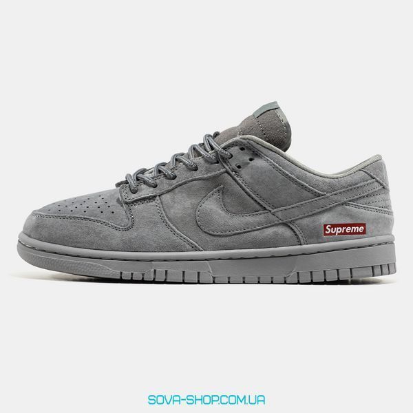 Чоловічі кросівки Supreme x Nike SB Dunk Low Suede Grey фото