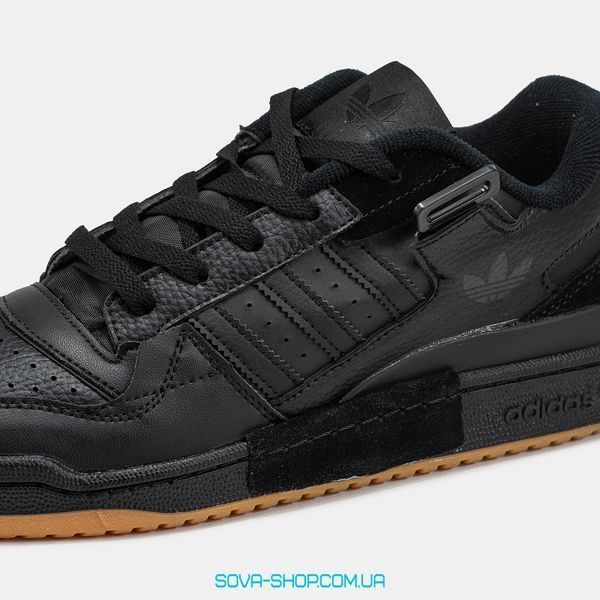 Чоловічі та жіночі кросівки Adidas Forum 84 Low Black Leather Gum фото