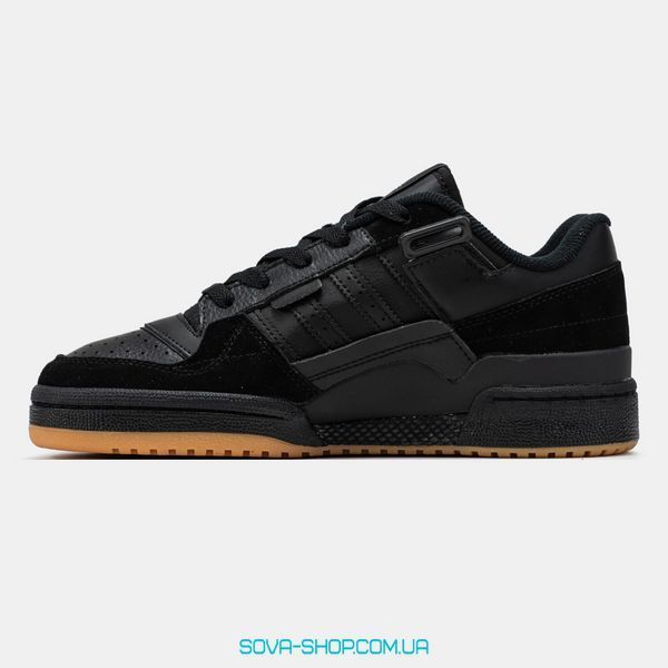 Чоловічі та жіночі кросівки Adidas Forum 84 Low Black Leather Gum фото