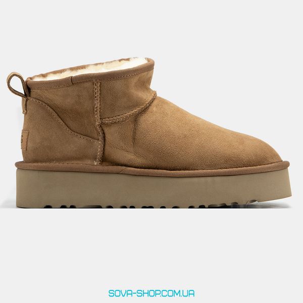 Женские зимние ботинки UGG Ultra Mini Platform Chestnut Premium фото