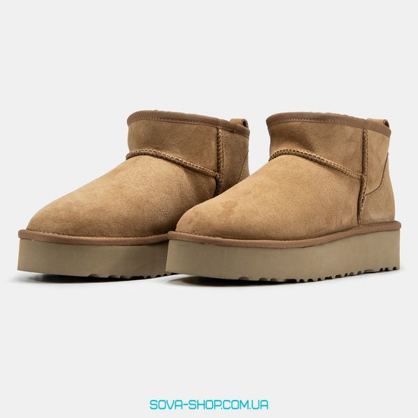 Жіночі зимові ботинки UGG Ultra Mini Platform Chestnut Premium фото