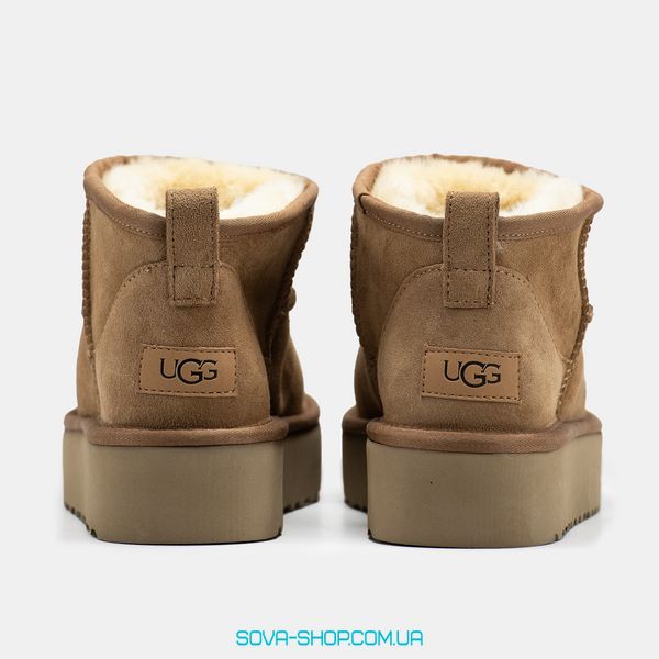 Женские зимние ботинки UGG Ultra Mini Platform Chestnut Premium фото