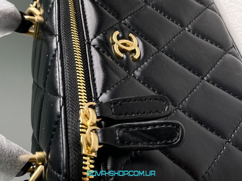 Жіноча сумка Chanel Classic Black Lambskin Pearl Crush Vanity Bag Premium фото