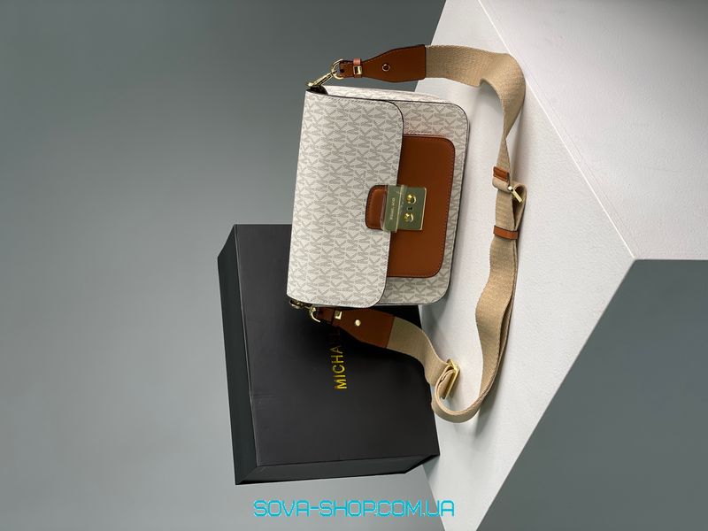 Жіноча сумка Michael Kors Sloan Editor Medium Bag Cream Premium фото