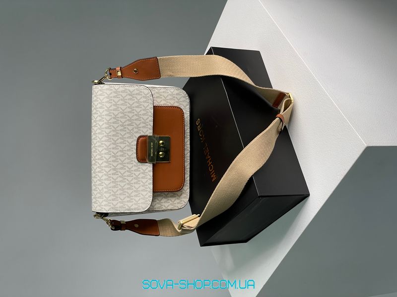 Женская сумка Michael Kors Sloan Editor Medium Bag Cream Premium фото