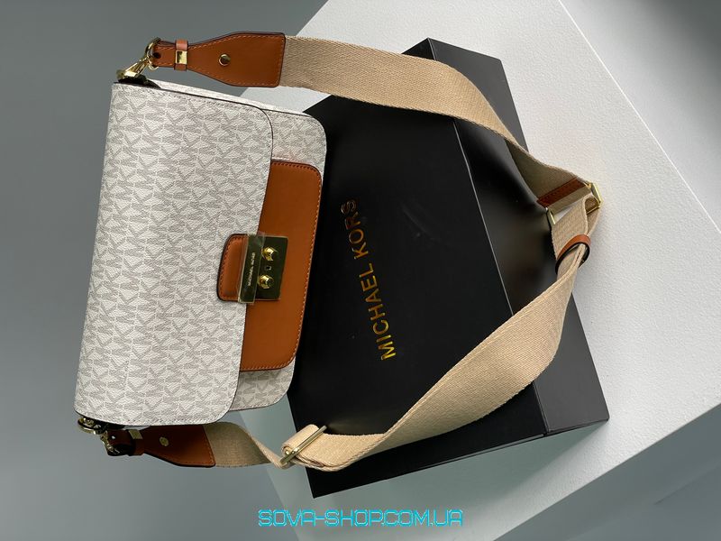 Женская сумка Michael Kors Sloan Editor Medium Bag Cream Premium фото