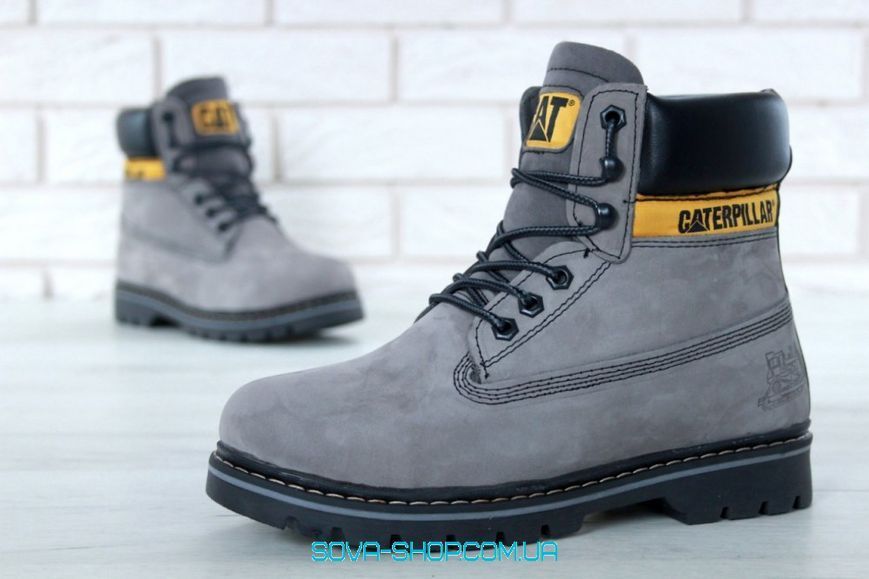 Мужские зимние ботинки CATERPILLAR CLASSIC PREMIUM NUBUCK GREY (С МЕХОМ) фото