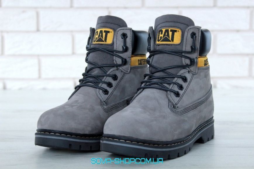Мужские зимние ботинки CATERPILLAR CLASSIC PREMIUM NUBUCK GREY (С МЕХОМ) фото