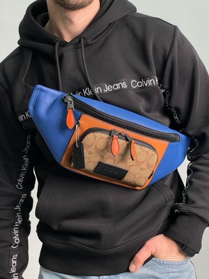 Мужская бананка Coach Track Belt Bag in Colorblock Premium фото