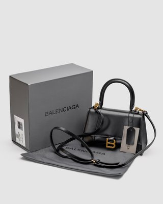 Жіноча сумка Balenciaga Hourglass Black Gold Premium фото