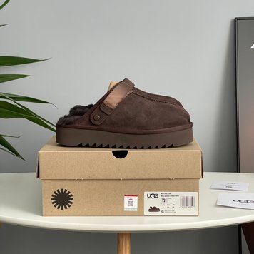 Жіночі зимові ботинки UGG Lanah Clog Chocolate Platform PREMIUM фото