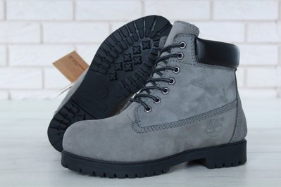Мужские зимние ботинки Timberland CLASSIC PREMIUM NUBUCK WATERPROOF GREY/BLACK фото