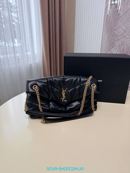 Жіноча сумка Yves Saint Laurent Loulou Large in Quilted Lambskin Black Gold Premium фото