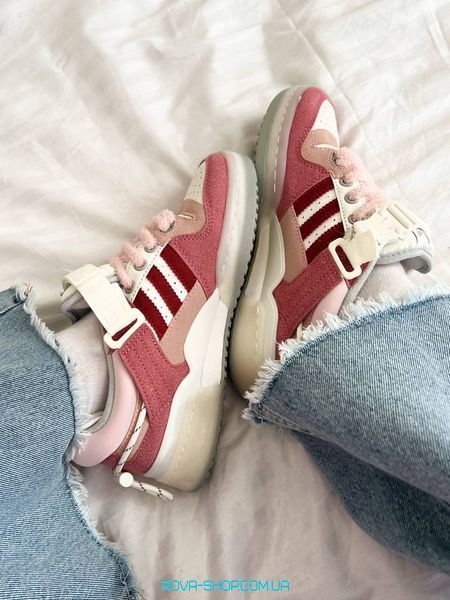 Жіночі кросівки Adidas Forum x Bad Bunny "White Pink" Premium фото