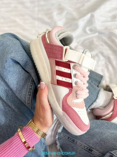 Жіночі кросівки Adidas Forum x Bad Bunny "White Pink" Premium фото