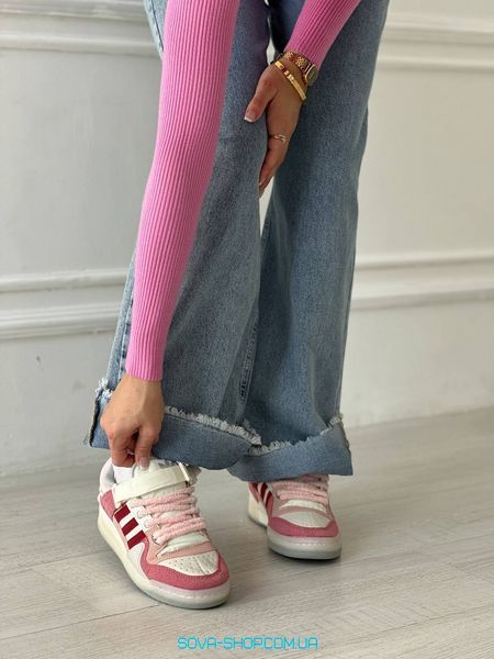 Жіночі кросівки Adidas Forum x Bad Bunny "White Pink" Premium фото