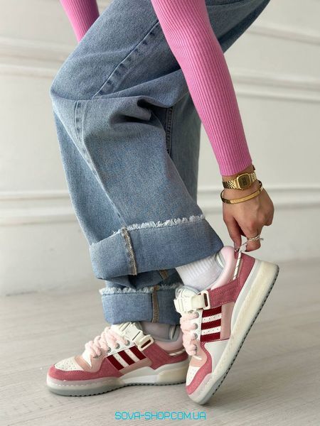 Жіночі кросівки Adidas Forum x Bad Bunny "White Pink" Premium фото