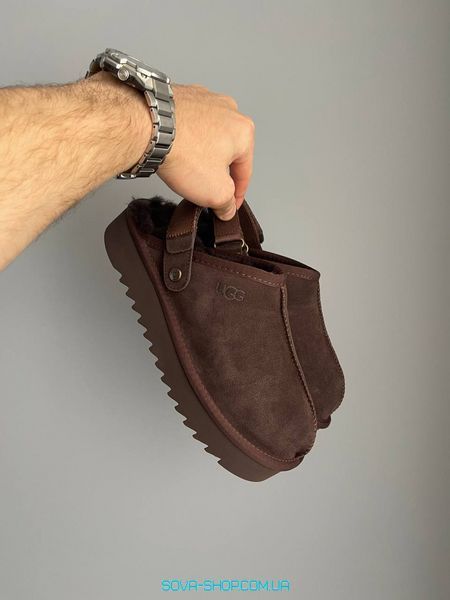 Жіночі зимові ботинки UGG Lanah Clog Chocolate Platform PREMIUM фото