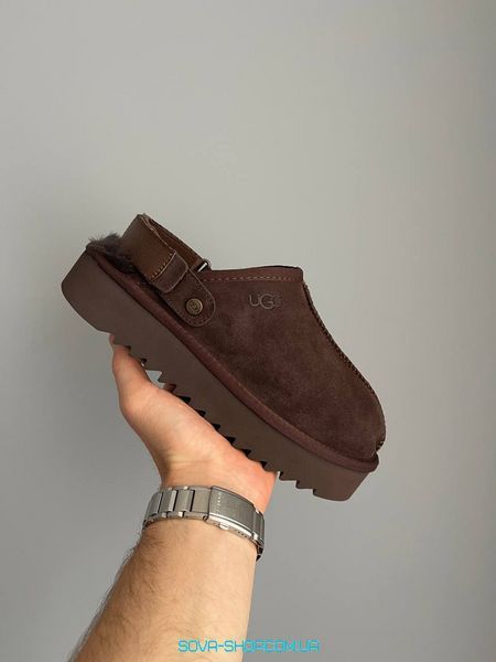Жіночі зимові ботинки UGG Lanah Clog Chocolate Platform PREMIUM фото