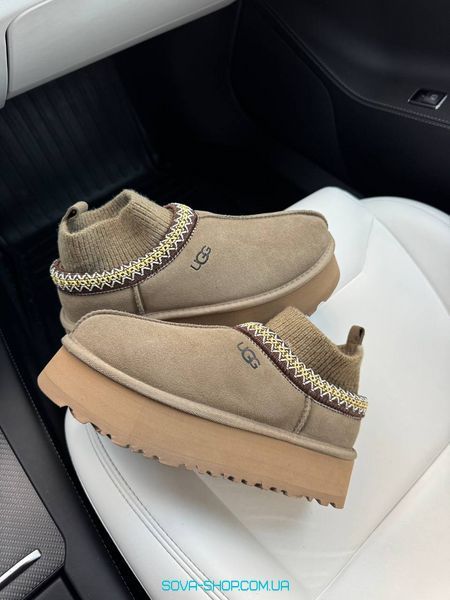 Жіночі зимові ботинки UGG Tazz Platform Sock Khaki PREMIUM фото