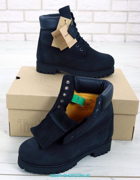 Зимові жіночі ботинки (БЕЗ хутра) Timberland CLASSIC PREMIUM NUBUCK WATERPROOF BLACK фото