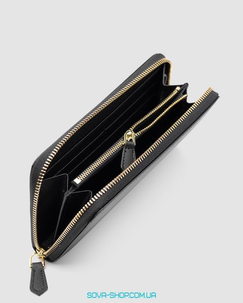 Гаманець Prada Leather Round Zippy Long Wallet Nero Black Premium фото