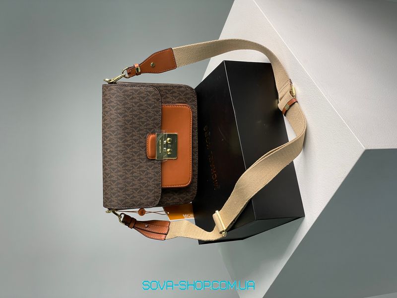 Женская сумка Michael Kors Sloan Editor Medium Bag Brown Premium фото