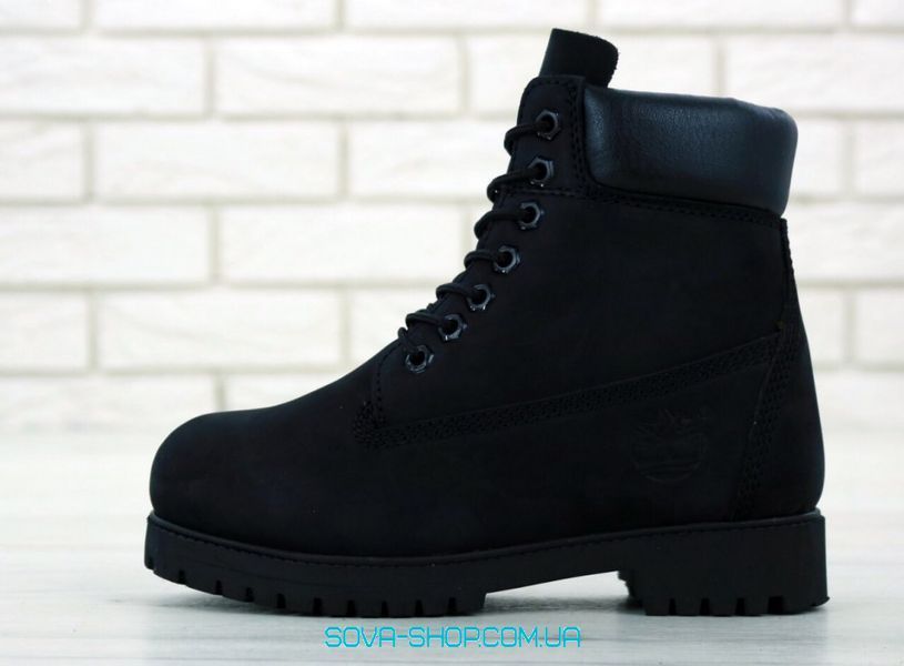 Зимові жіночі ботинки (БЕЗ хутра) Timberland CLASSIC PREMIUM NUBUCK WATERPROOF BLACK фото