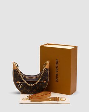 Женская сумка Louis Vuitton Loop Handbag Monogram Brown in Coated Canvas with Gold-tone Premium фото