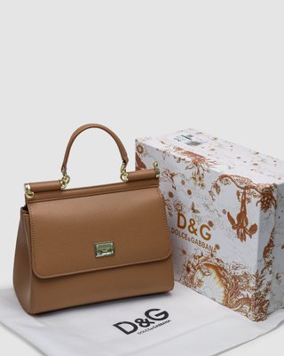 Жіноча сумка Dolce&Gabbana Sicily Medium Elongated Beige Premium фото