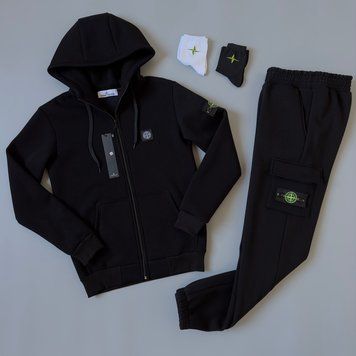 Чоловічий та жіночий костюм ЗИМОВИЙ Stone Island: zip худі-штани (2 пари носків у подарунок) Stone Island фото