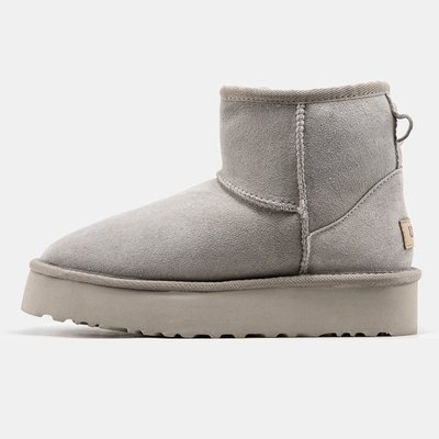 Женские зимние ботинки UGG Mini Platform Light Grey Premium фото