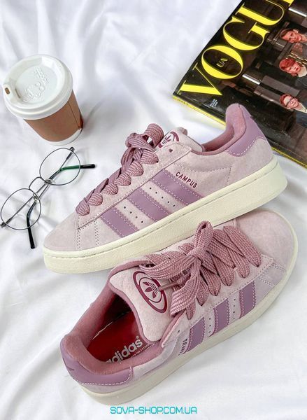 Женские кроссовки Adidas Campus 00s Grey/Pink Premium фото