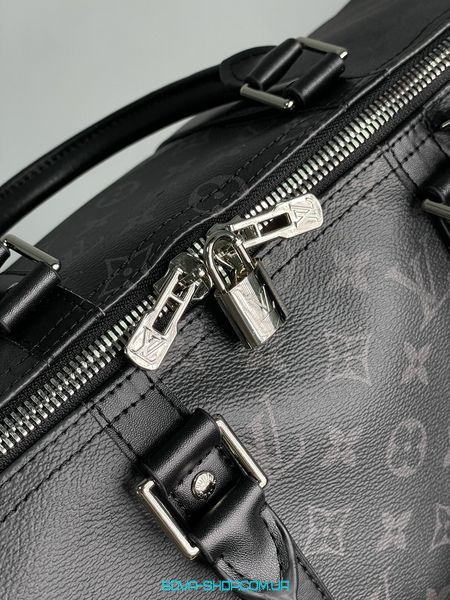 Унісекс сумка Louis Vuitton Keepall Bandouliere Reverse Monogram Eclipse Canvas 50 Black Premium фото