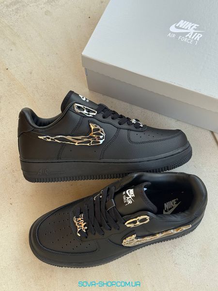 Мужские кроссовки Nike Air Force 1 Low BLACK &lsquo;Molten Metal Swoosh&lsquo; фото